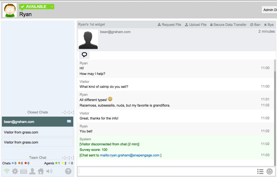Improved Visitor Chat History in the Chat Portal TeamSupport