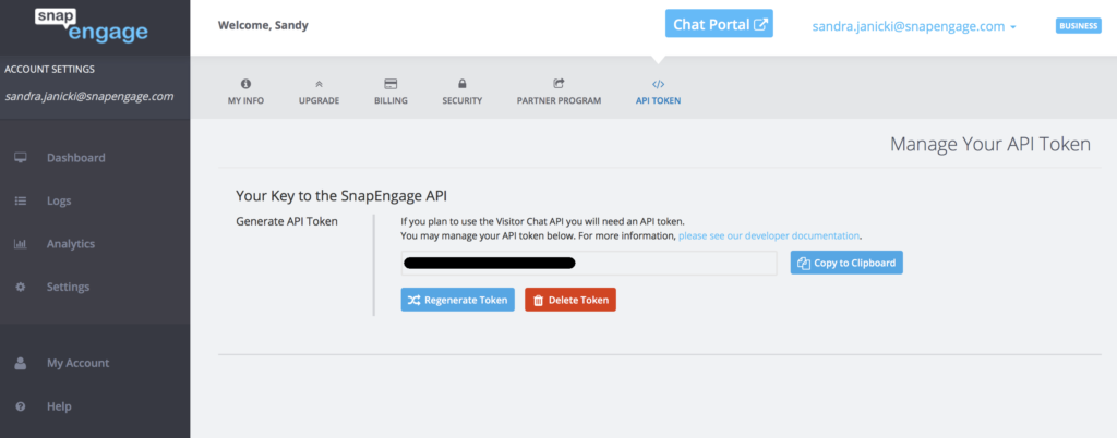 SnapEngage API key generator