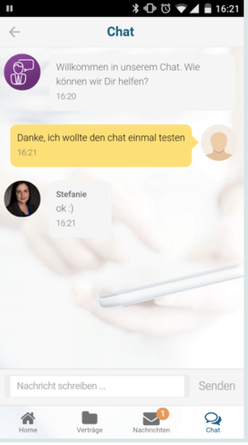 live chat in mobile app
