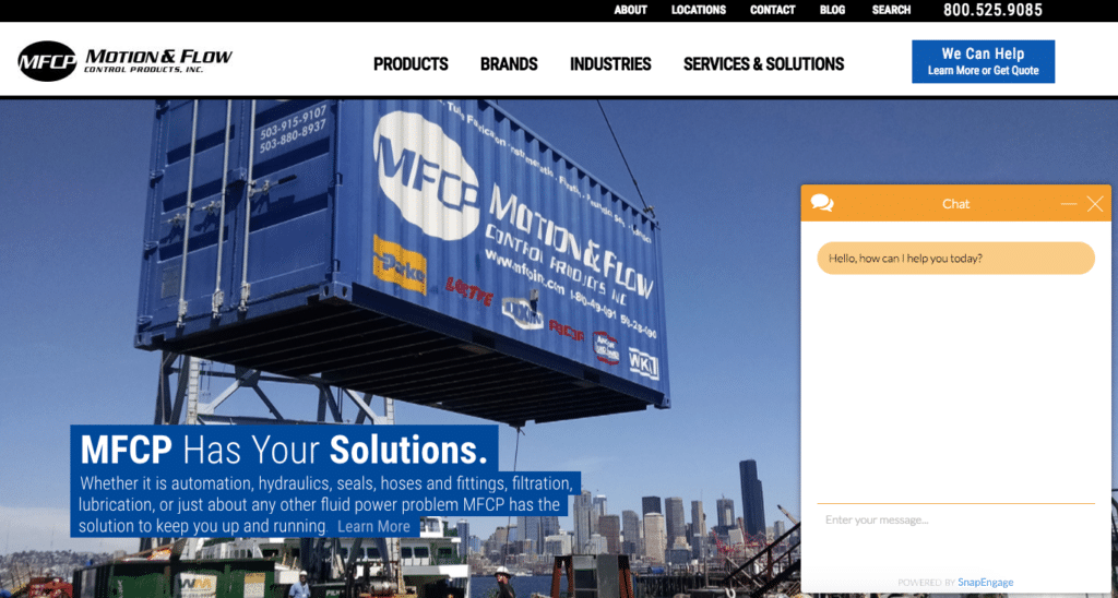 Client Spotlight Motion & Flow Control Products SnapEngage